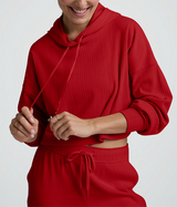 Womens Breathe Easy Ribbed Cropped Hoodie