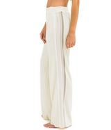 Womens 5 Stripe Wide Leg Pocket Sweatpant