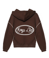 Womens Lasso&#x27;d Up Racer Hoodie in Chocolate - Chocolate - M/L