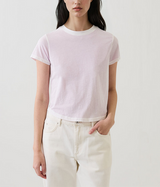 Womens SS Pima Reverse Spray Crew Baby Tee