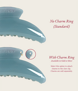 Slim Hair Claw Clip With SILVER Charm Ring — Tutu