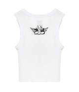 Womens Red Flags Randy Tank in White
