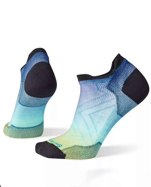 Womens Run Zero Cushion Ombre Print Low Ankle Socks