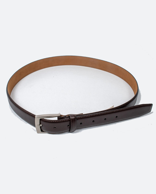 Mens Stitched Feathered Edge Leather Belt