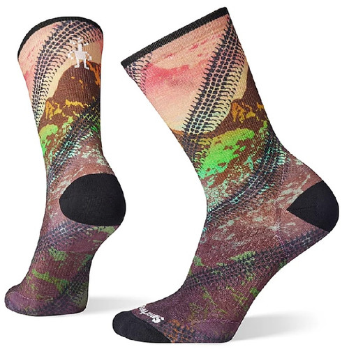 Womens Cycle Zero Cushion Mountain Print Crew Socks Womens Cycle Zero Cushion Mountain Print Crew Socks