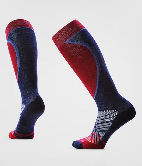 Womens Ski Targeted Cushion OTC Socks - A81_Moonbeam - L