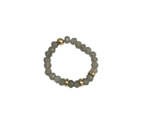 Chocolate Moonstone Ring with Rondelles
