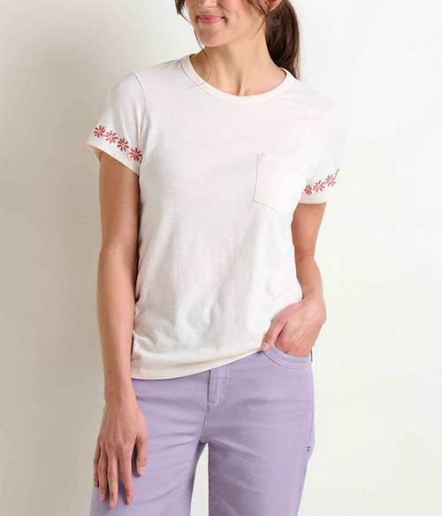 Womens Primo SS Crew Embroidered