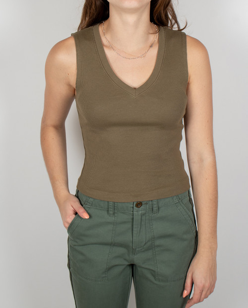 Womens Max Cropped V-Neck Tank