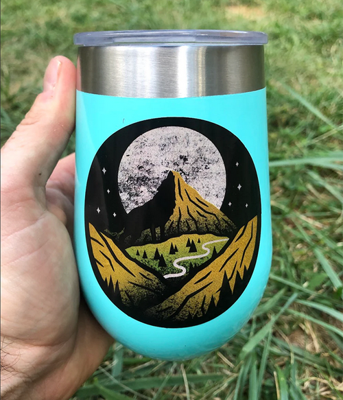 Mountain And Moon Sticker