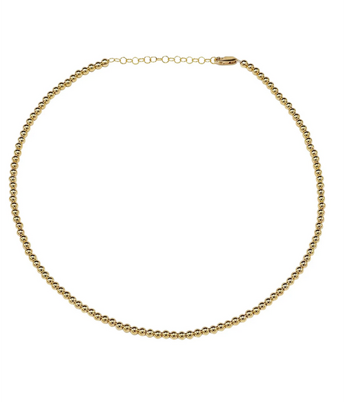 4MM Signature Beaded Necklace - 14-16 Inches / Yellow Gold