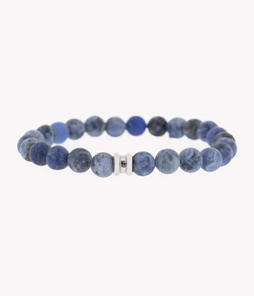 Mens Basic Stones Bracelet in Matt Navy