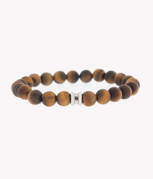 Mens Basic Stones Bracelet in Matt Tiger