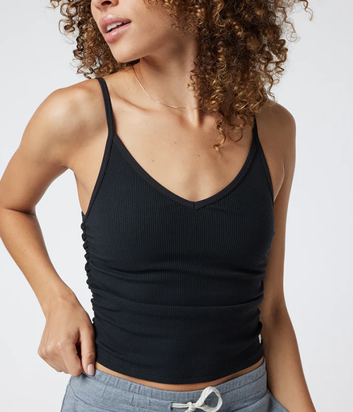 Womens Rib Ruched Tank