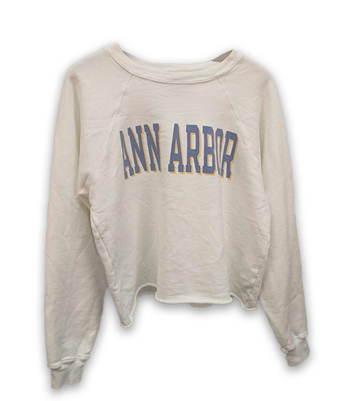 Unisex Crop Sweatshirt Ann Arbor Blue/Yellow Font Unisex Crop Sweatshirt Ann Arbor Blue/Yellow Font