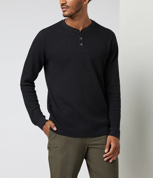 Mens Waffle Henley