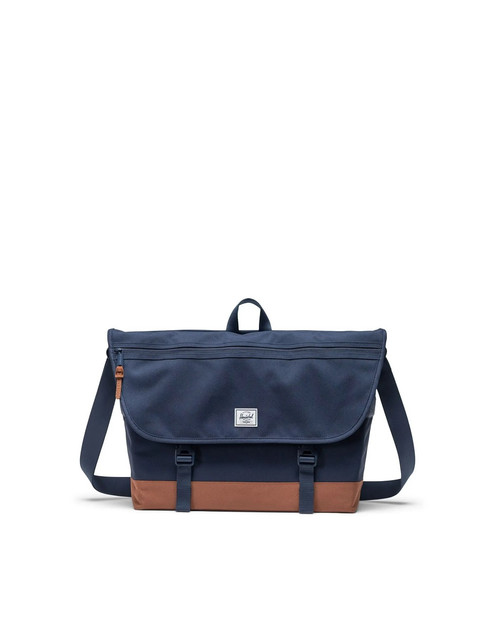 Herschel Cove Messenger in Navy/Saddle brown