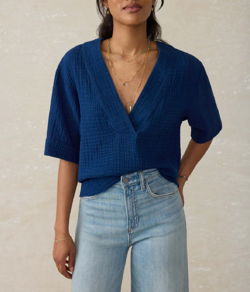 Womens Dune Cotton Gauze Popover