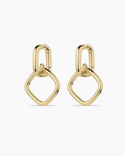 Womens Charlie Drop Hoops - Gold