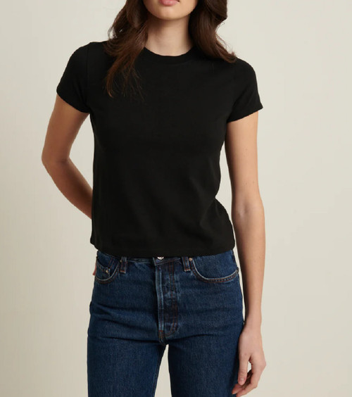 Womens SS Pima Classic Hi Neck Baby Tee