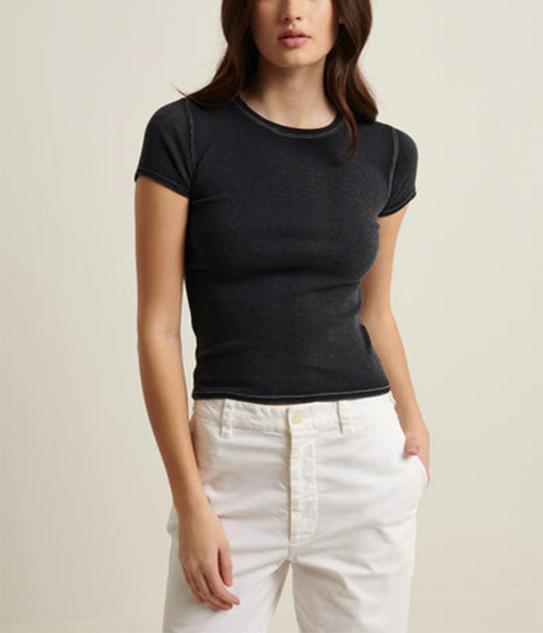 Womens SS Cot/Modal Vintage Rib Baby Tee