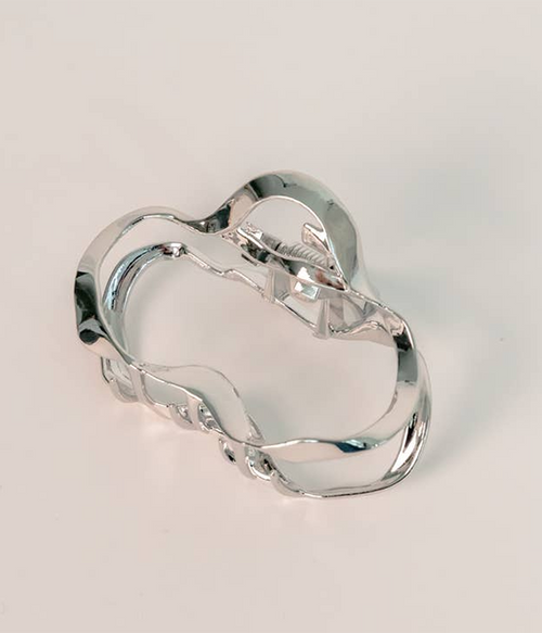 Womens Wave Hair Claw Clip | Silver