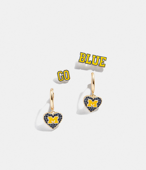 Womens University of Michigan Earrring Set of 2
