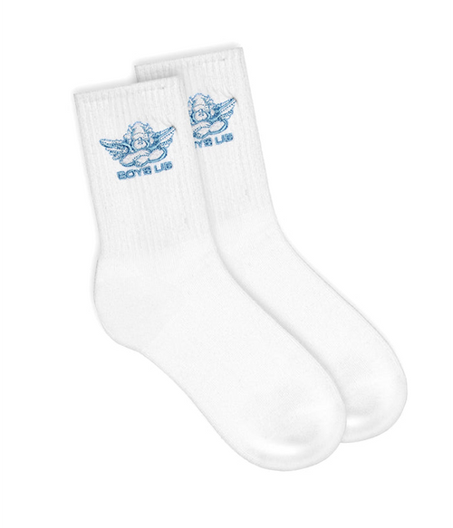 Womens Boys Lie Blue Logo Sock