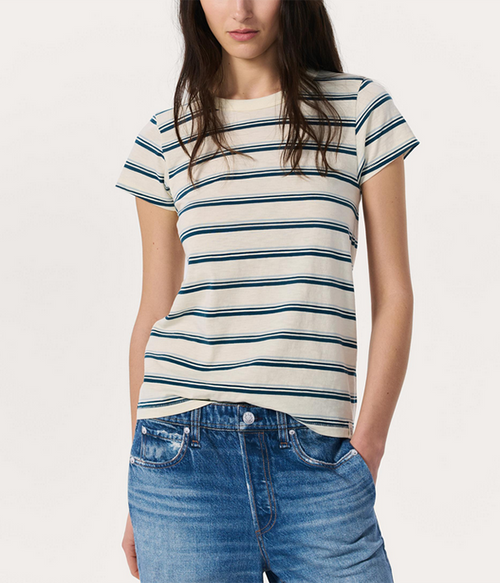 Womens Slub Striped Tee F25