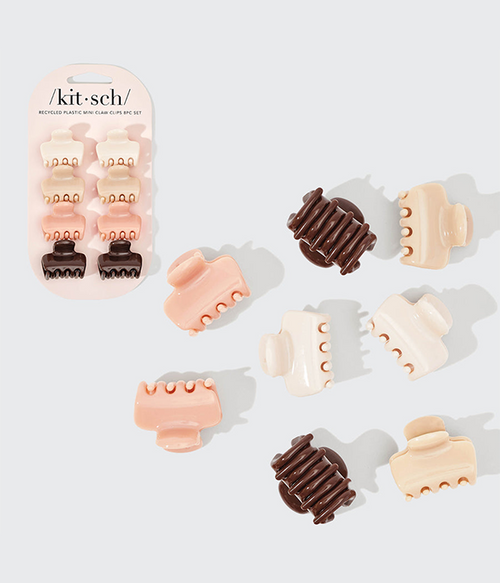 Recycled Plastic Mini Cloud Claw Clips 8pc Set  Rosewood