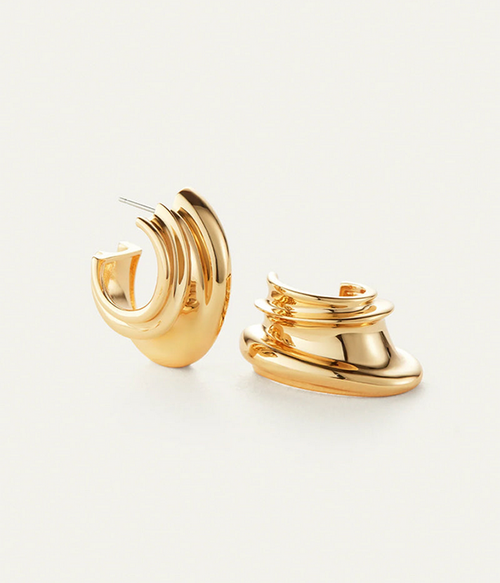 Womens Leona Hoops in High Polish Gold
