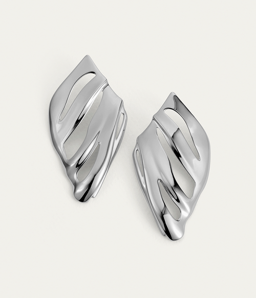 Womens The Kites Earrings in High Polish Silver