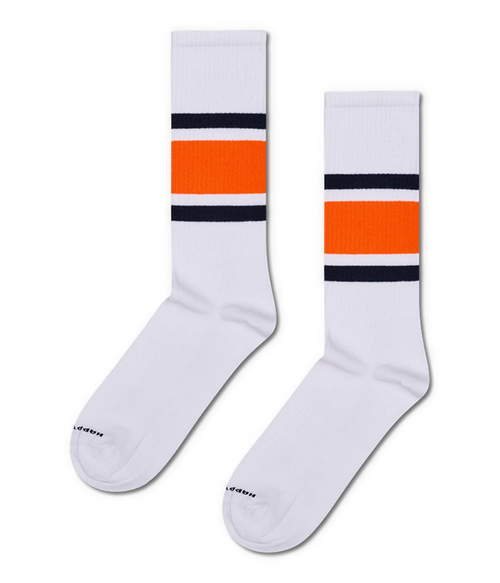 Mens Simple Stripe Sneaker Sock in White A Mens Simple Stripe Sneaker Sock in White A