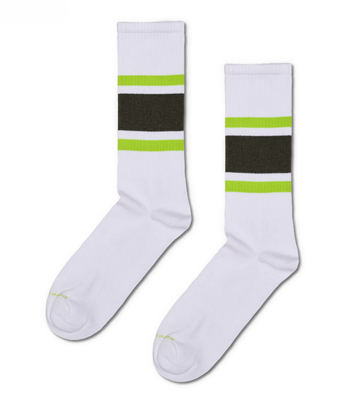 Mens Simple Stripe Sneaker Sock in White B Mens Simple Stripe Sneaker Sock in White B