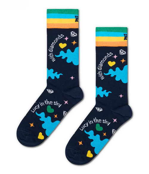 Mens The Beatles Lucy in The Sky Sock in Navy Mens The Beatles Lucy in The Sky Sock in Navy