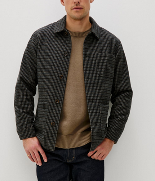 Mens Pascal Jacket in Grey Check Plaid