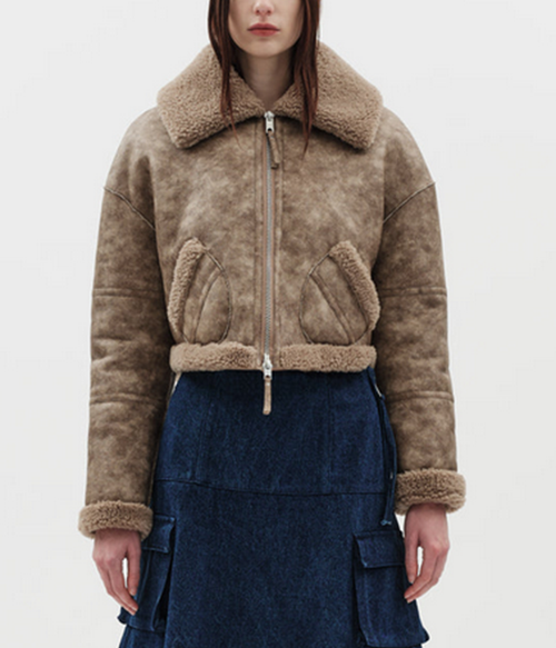 Womens Aviator Cropped Jacket