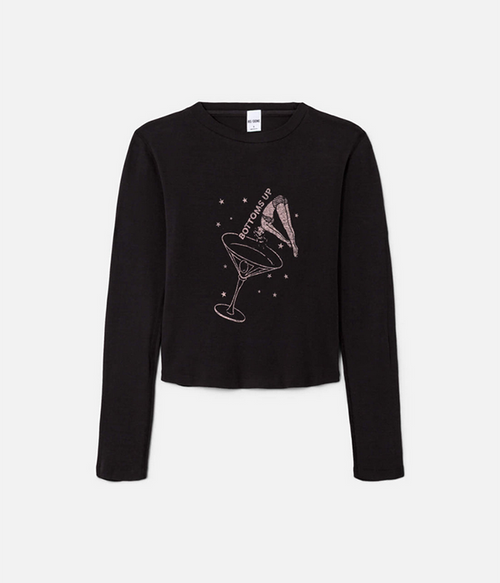 Womens 90s Bottoms Up Baby Long Sleeve