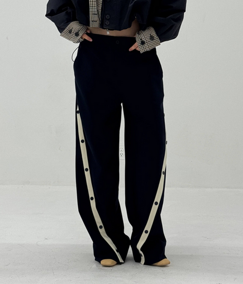 Womens Diagonal Placket Pants