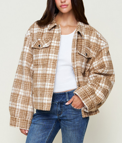 Womens Quinn Quilted Plaid Jacket