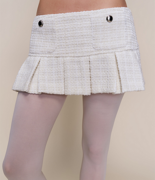 Womens Patch Pocket Pleated Mini Skirt