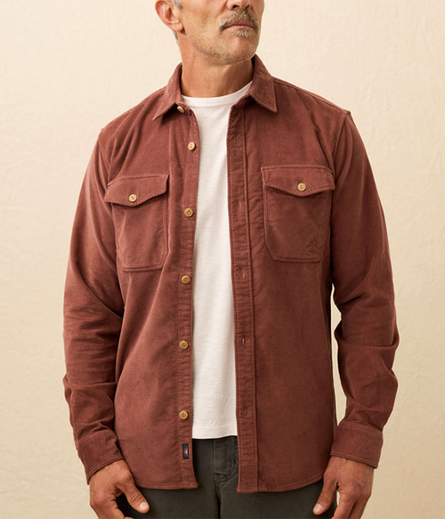 Mens Stretch Terry Corduroy Workshirt - Timber - XL