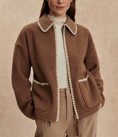 Womens Ruiko Zip Through Fleece - Cocoa Dust - XS