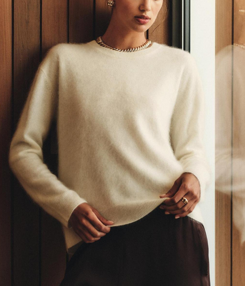 Womens Jacqueline Sweater - Ivory - L