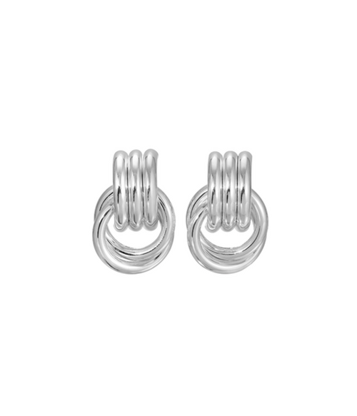 Womens Mini Knot Earring in Silver - Silver - One Size