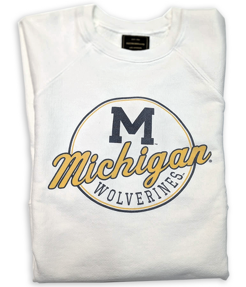 Unisex Michigan Circle Logo Sweater - Antique White - XS