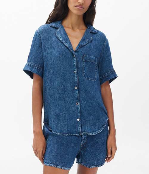 Womens Miramar Slink Short Sleeve Lounge Shirt - York - XL