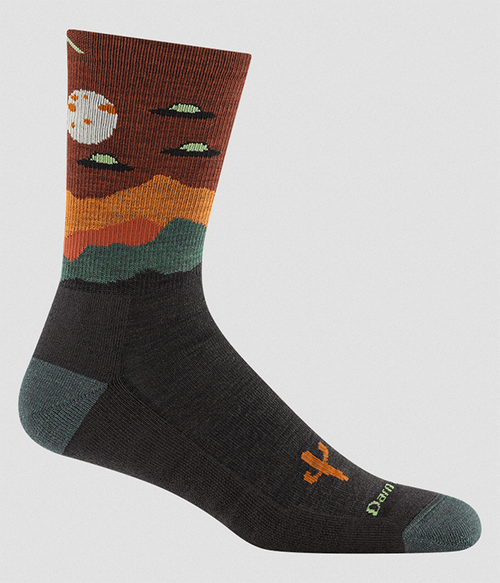 Mens Spaced Out Micro Crew Lightweight With Cushion - Walnut - XL