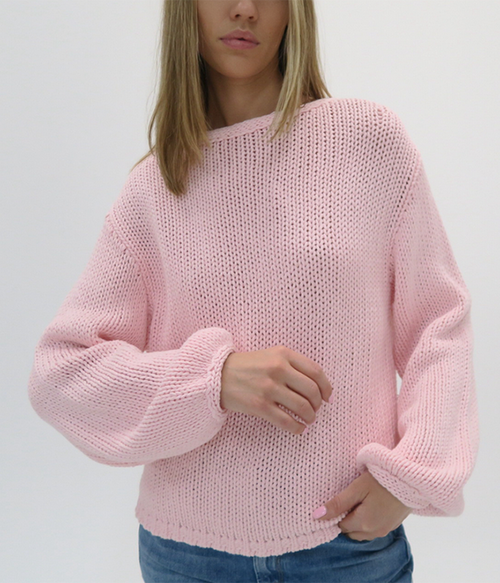 Womens Emory Solid Crew - Petal Pink - M