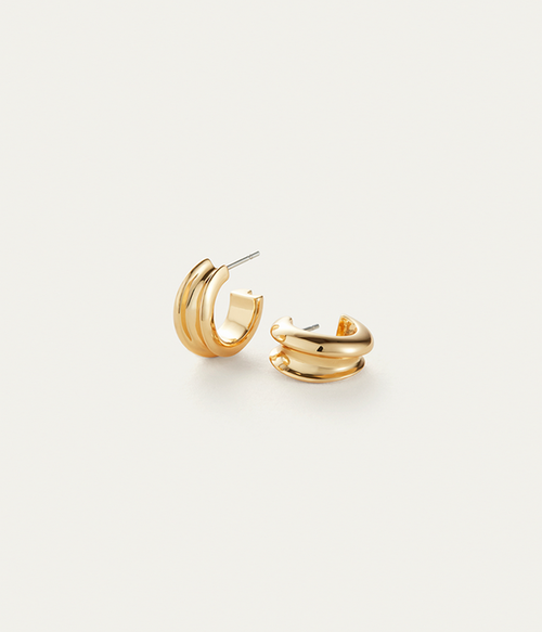 Womens Mini Lennon Hoops in High Polish Gold